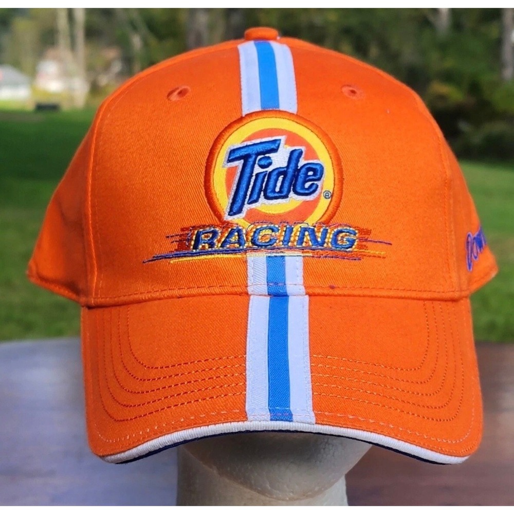 Tide Racing Hat Mens Orange NASCAR Downy Embroidered Adjustable Baseball Cap